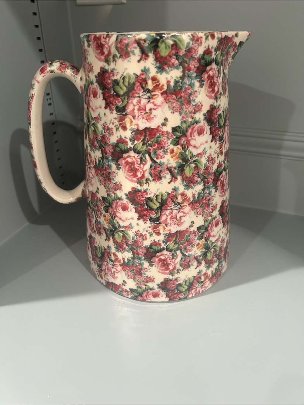 Rose Ironstone Pitcher Staffordshire England